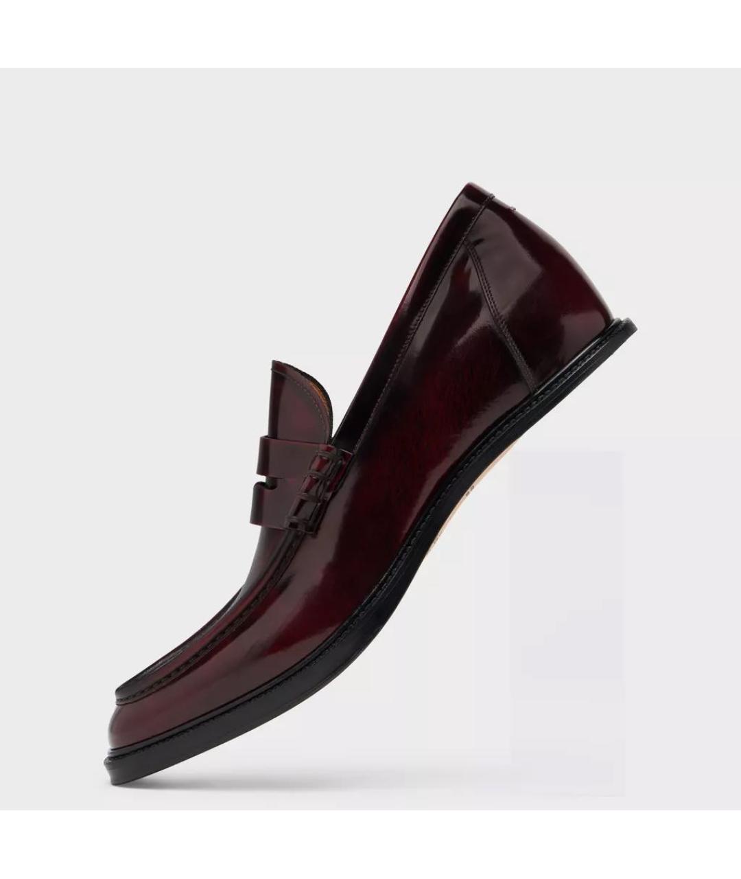 MAISON MARGIELA Бордовые кожаные мокасины, фото 2
