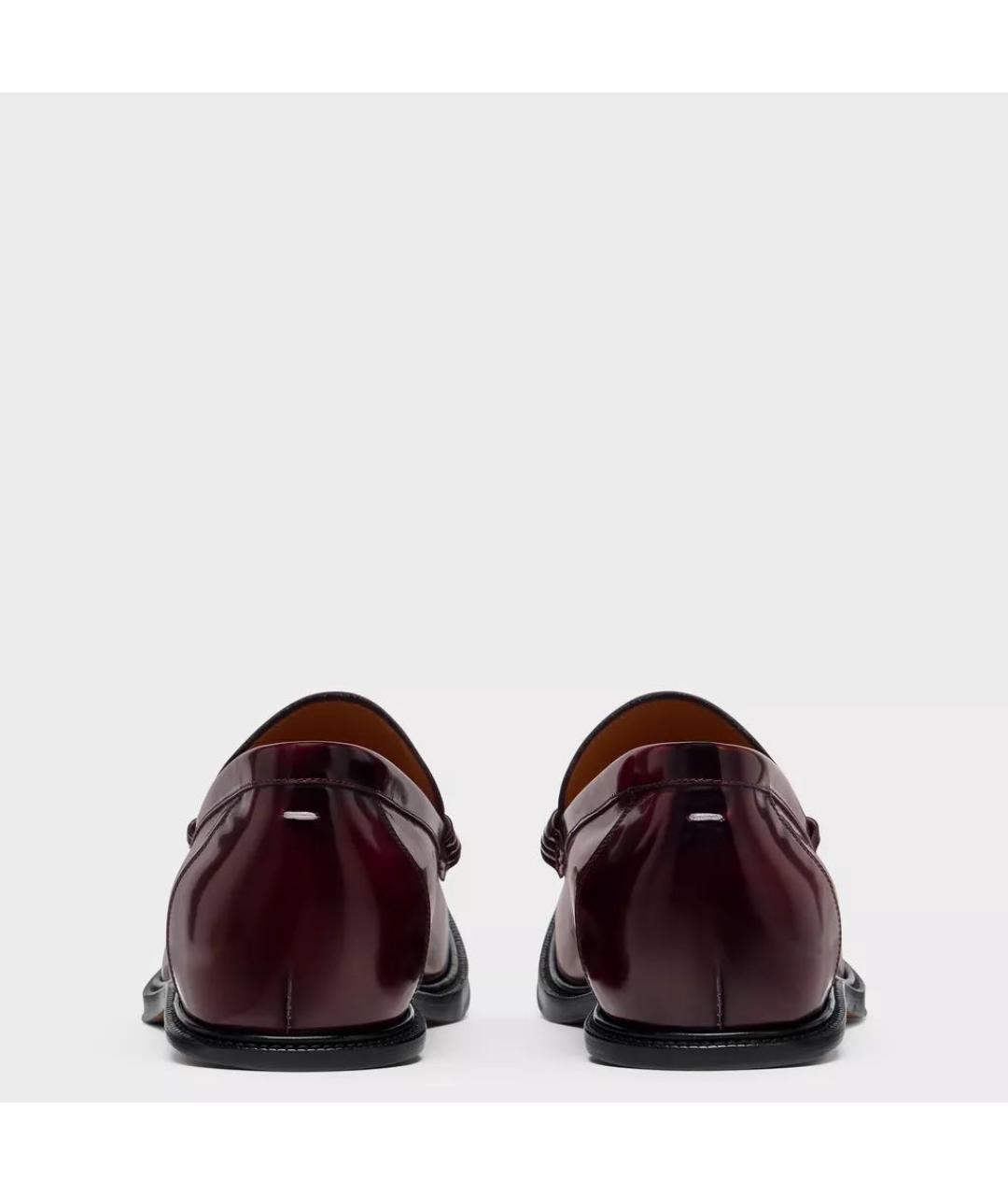 MAISON MARGIELA Бордовые кожаные мокасины, фото 4