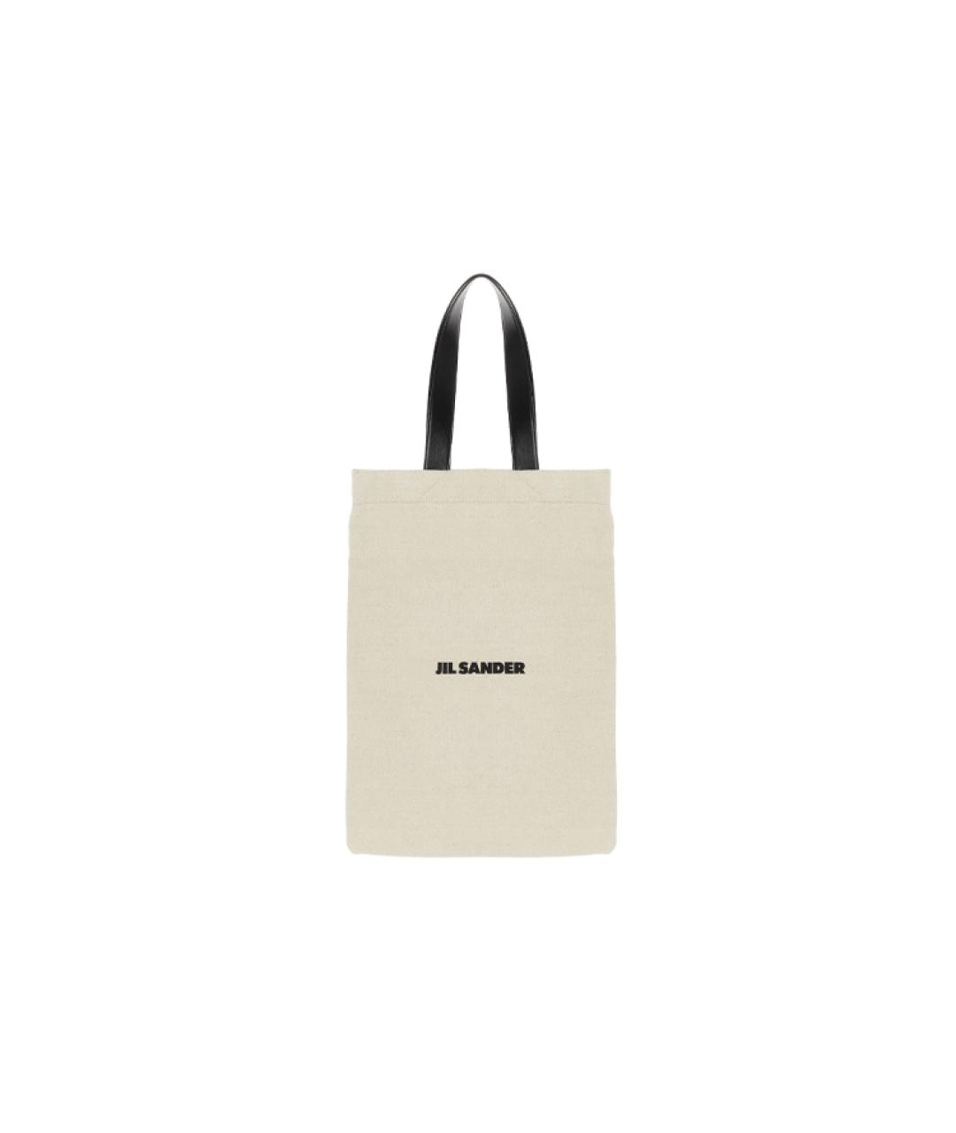 JIL SANDER Бежевая сумка через плечо из канвы, фото 6