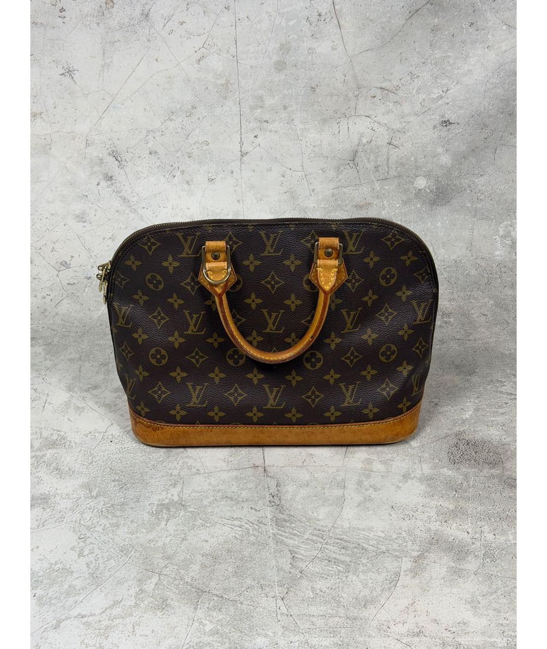 LOUIS VUITTON Коричневая сумка с короткими ручками из канвы, фото 2