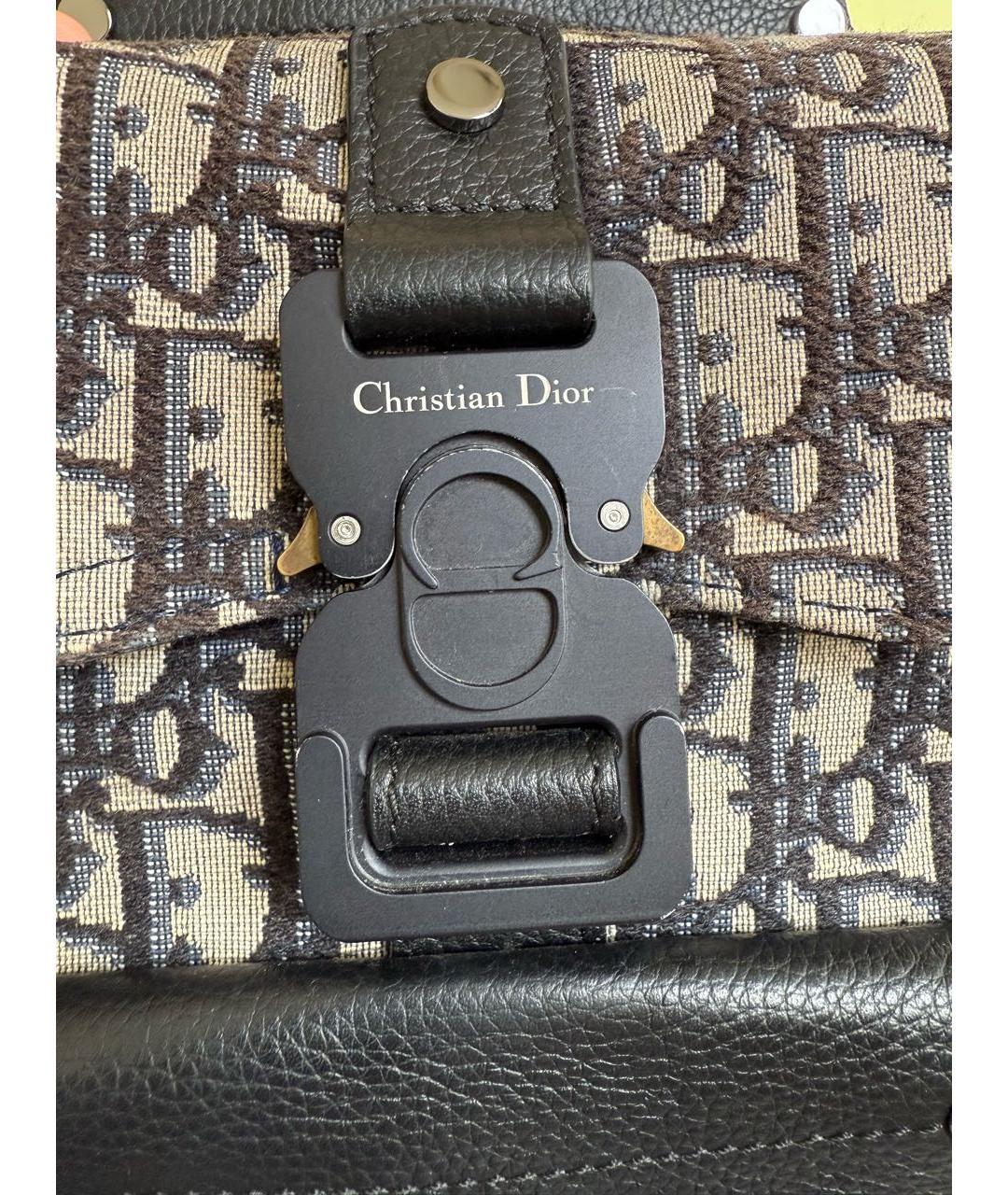 CHRISTIAN DIOR Темно-синий жаккардовый рюкзак, фото 7