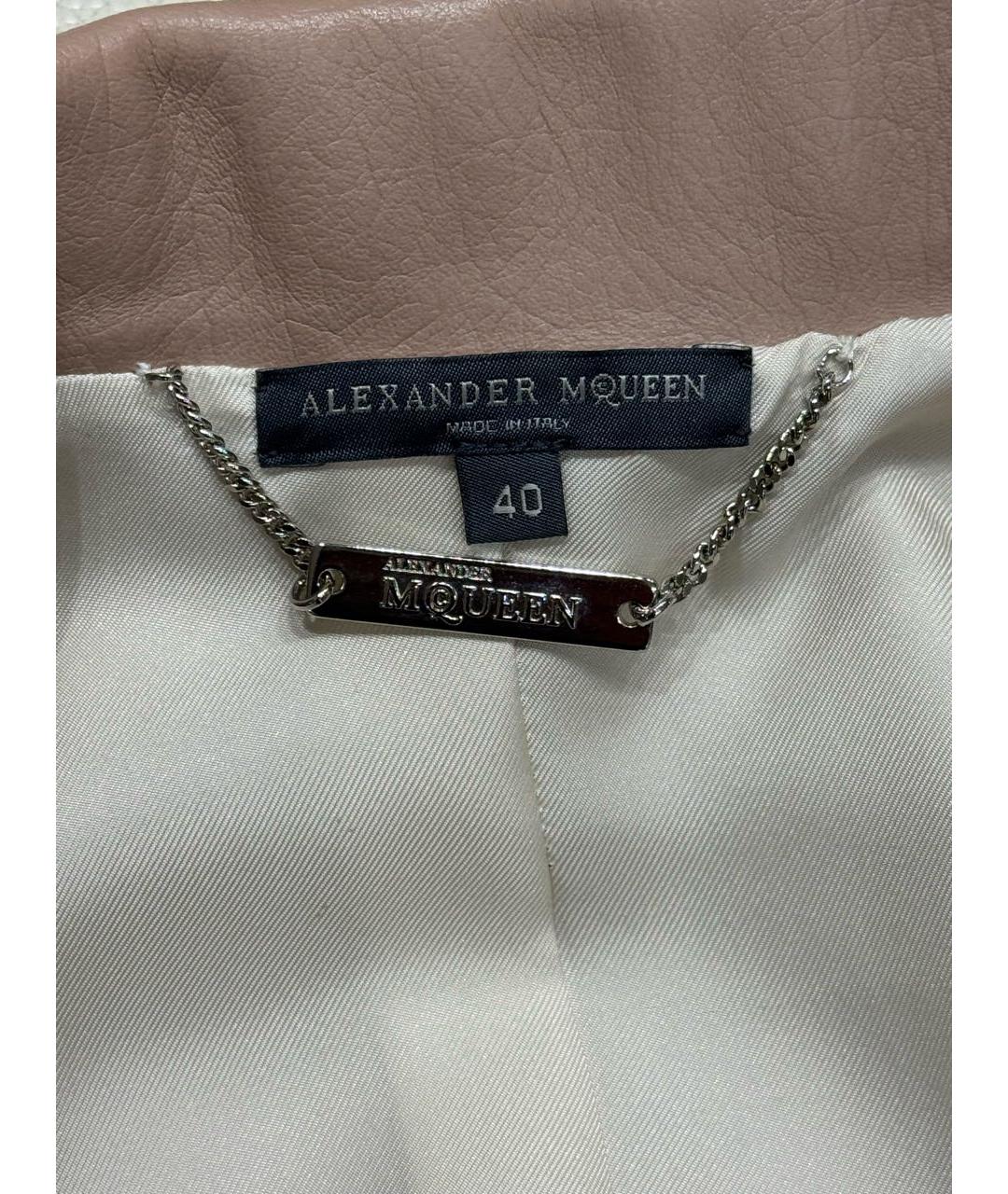 ALEXANDER MCQUEEN Бежевая кожаная куртка, фото 5
