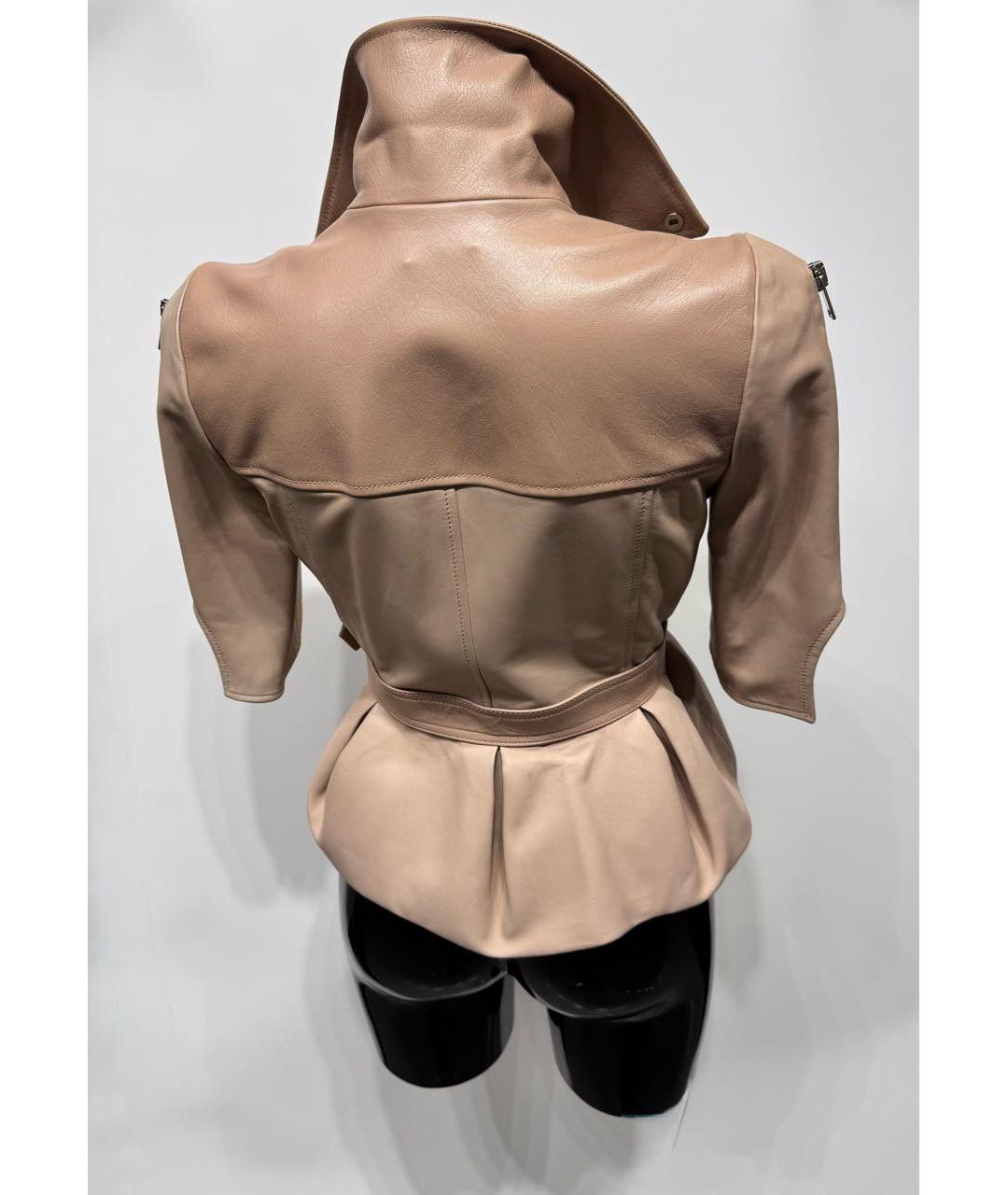 ALEXANDER MCQUEEN Бежевая кожаная куртка, фото 3