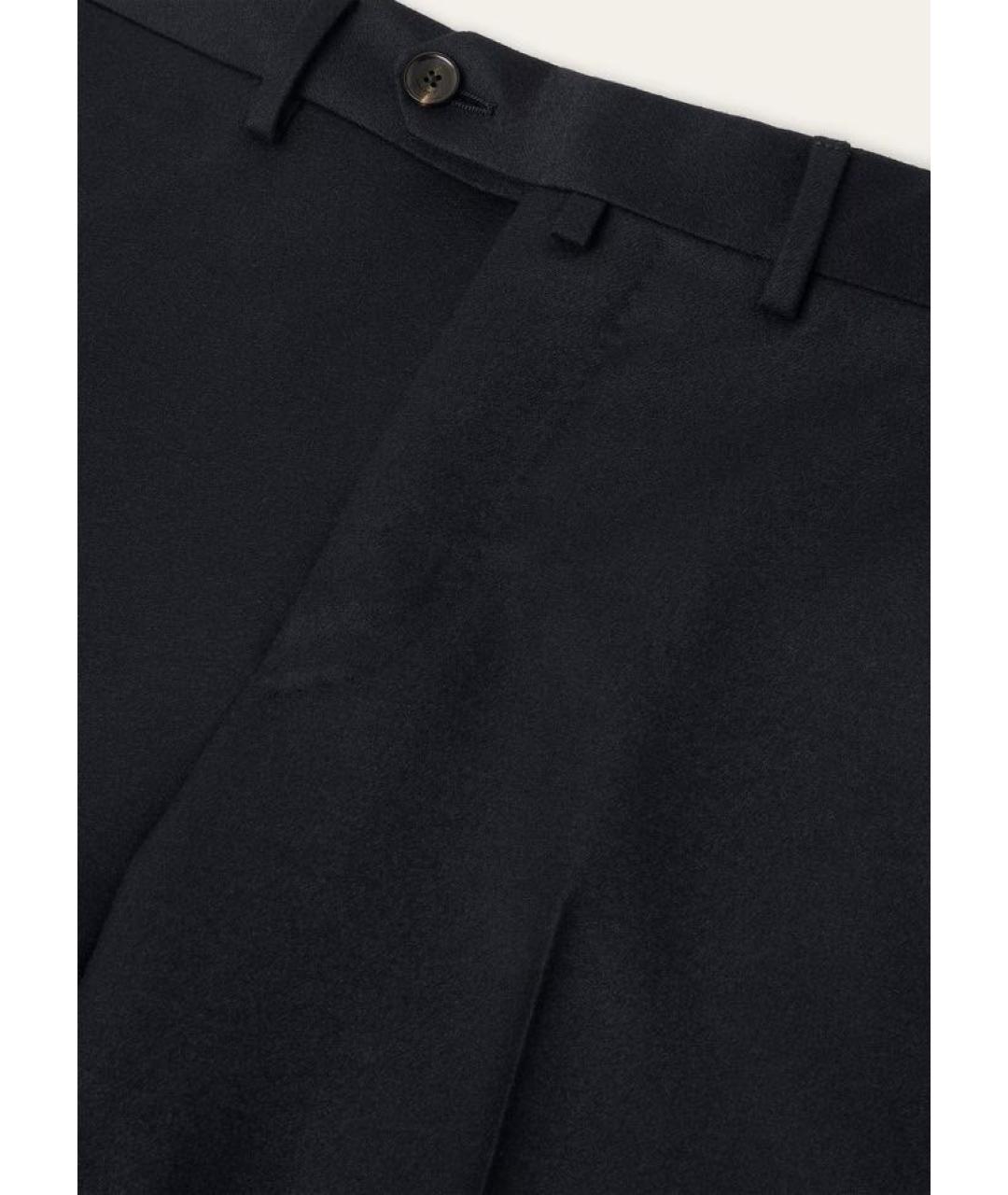 LORO PIANA Темно-синие шерстяные классические брюки, фото 6