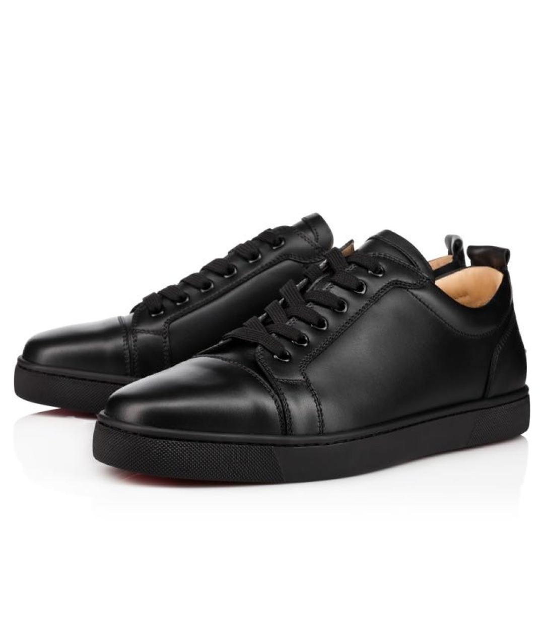 CHRISTIAN LOUBOUTIN Черные кожаные низкие кроссовки / кеды, фото 2