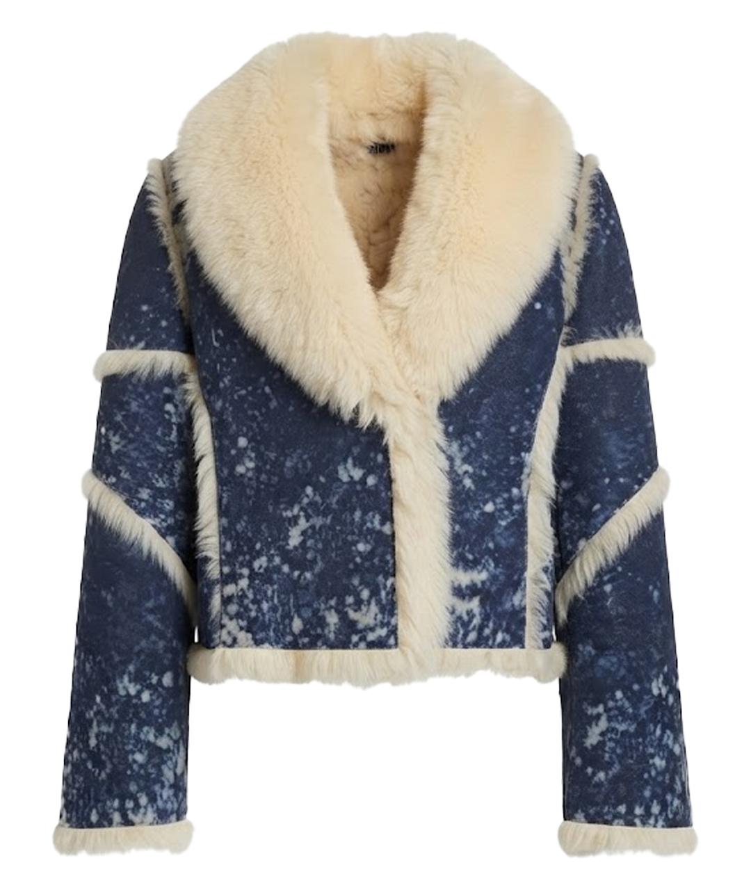 ROBERTO CAVALLI Голубая дубленка, фото 1