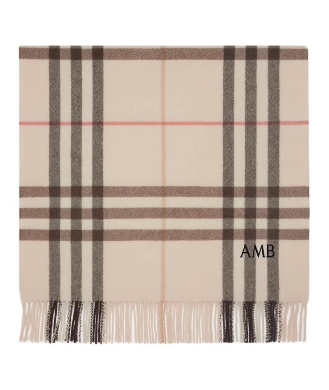 BURBERRY Бежевый кашемировый шарф, фото 1