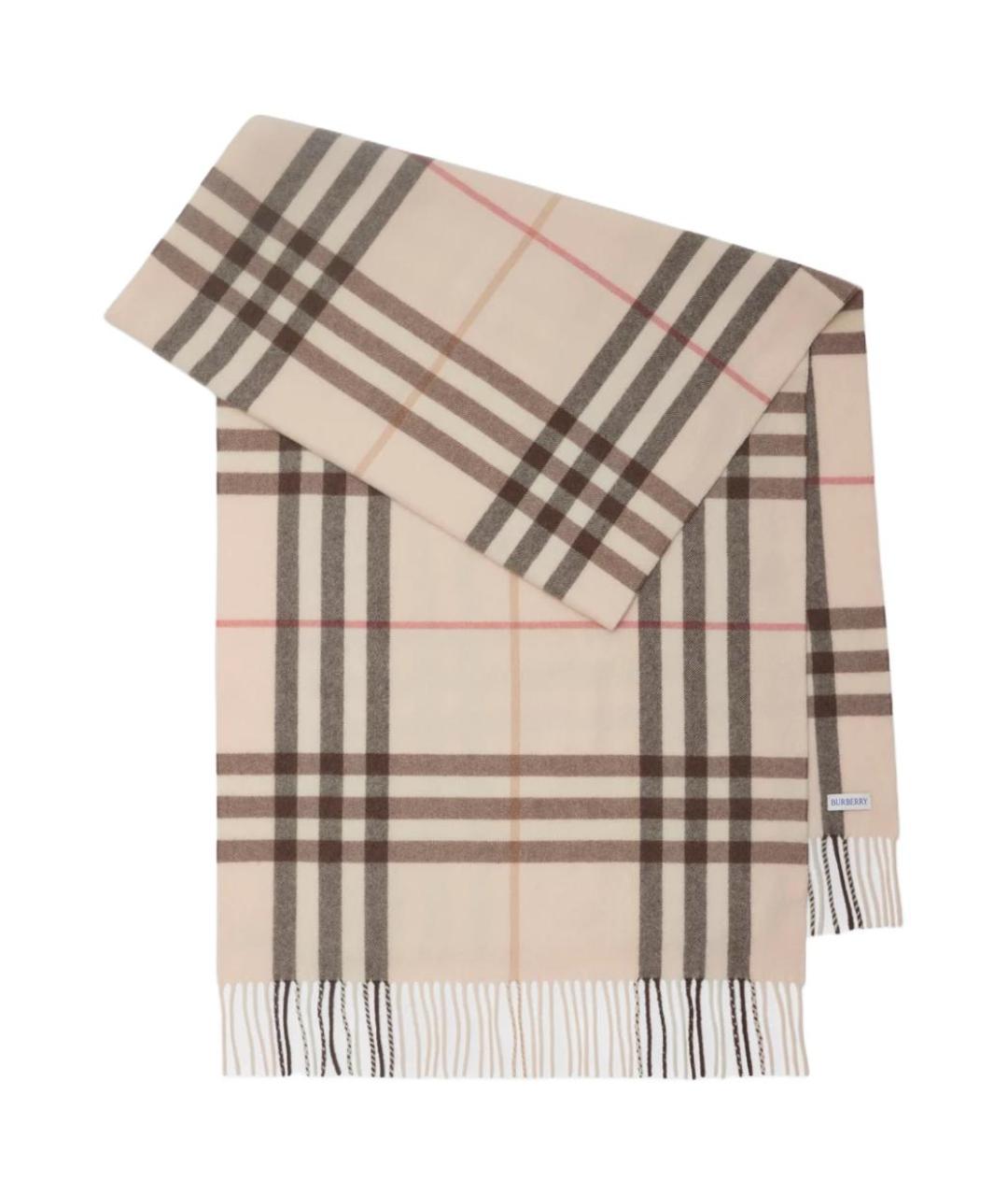 BURBERRY Бежевый кашемировый шарф, фото 2
