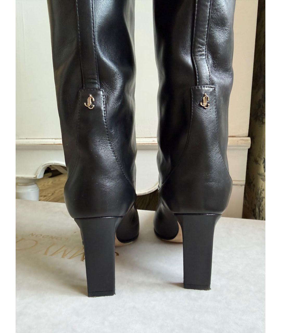 JIMMY CHOO Черные кожаные сапоги, фото 4