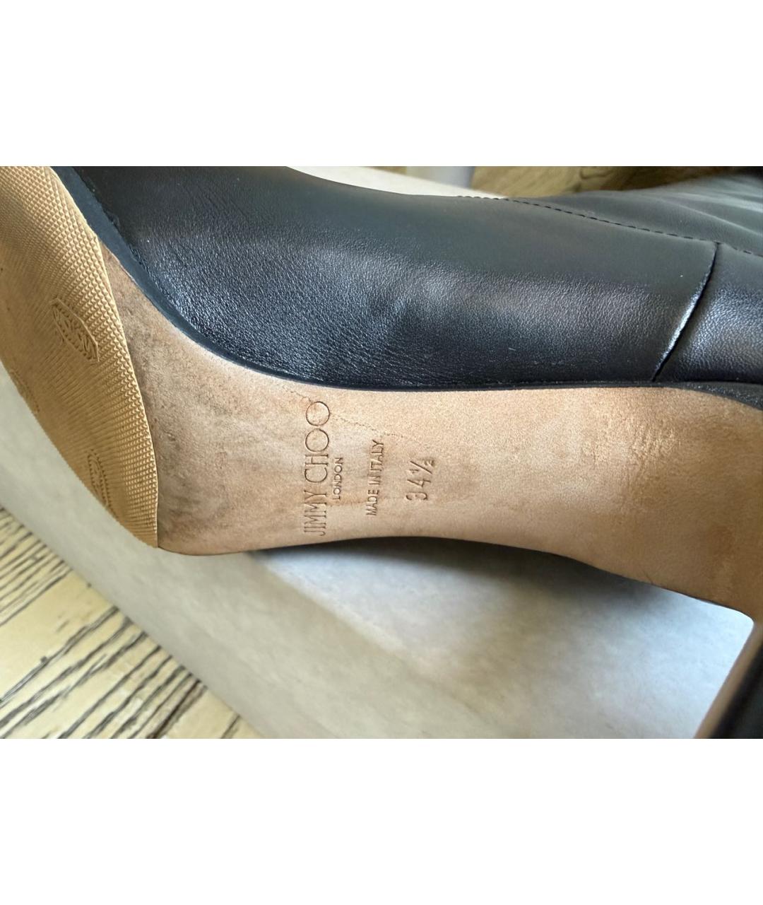 JIMMY CHOO Черные кожаные сапоги, фото 6