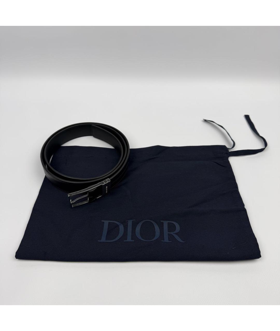 CHRISTIAN DIOR Черный кожаный ремень, фото 4