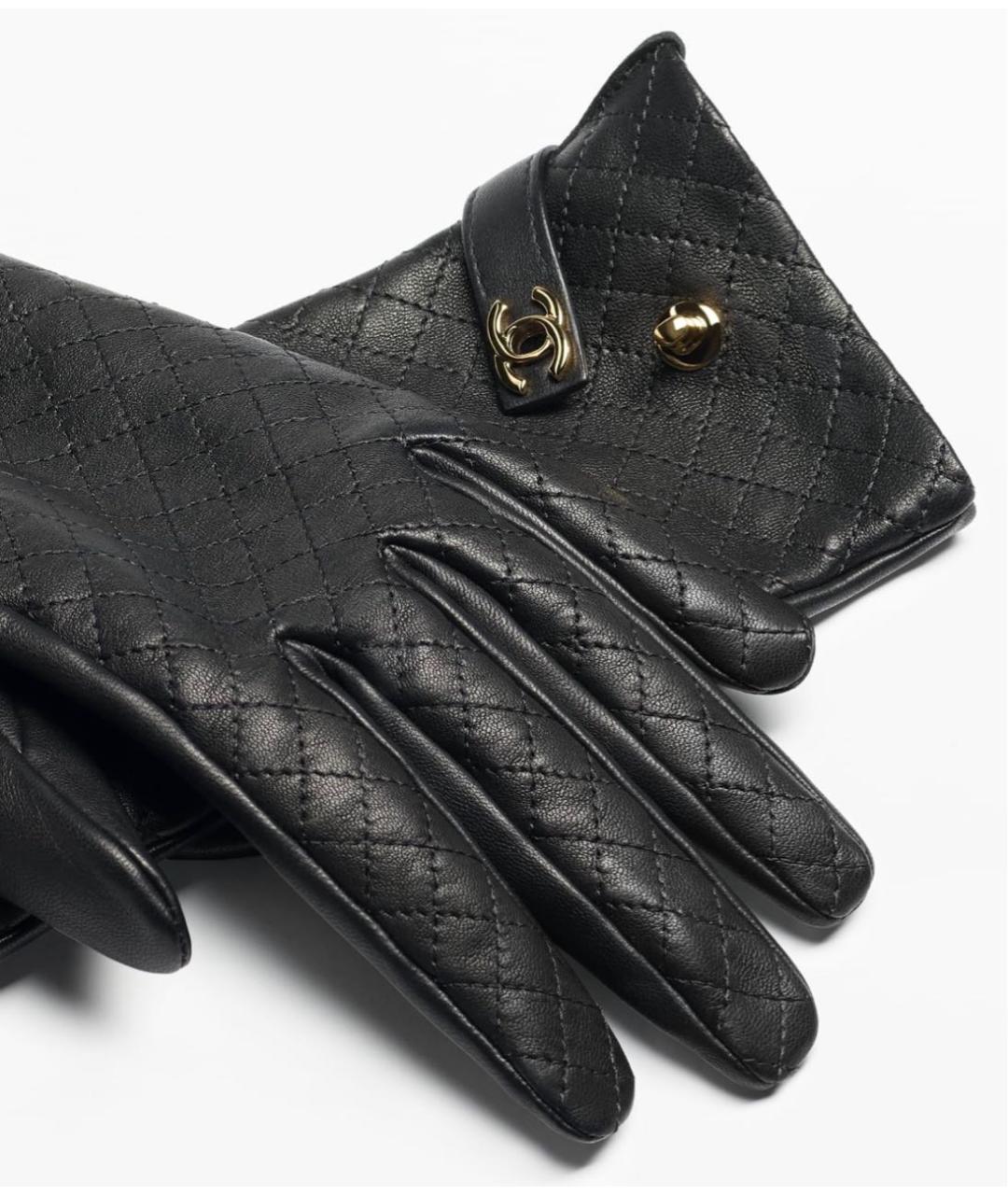 CHANEL Черные кожаные перчатки, фото 2