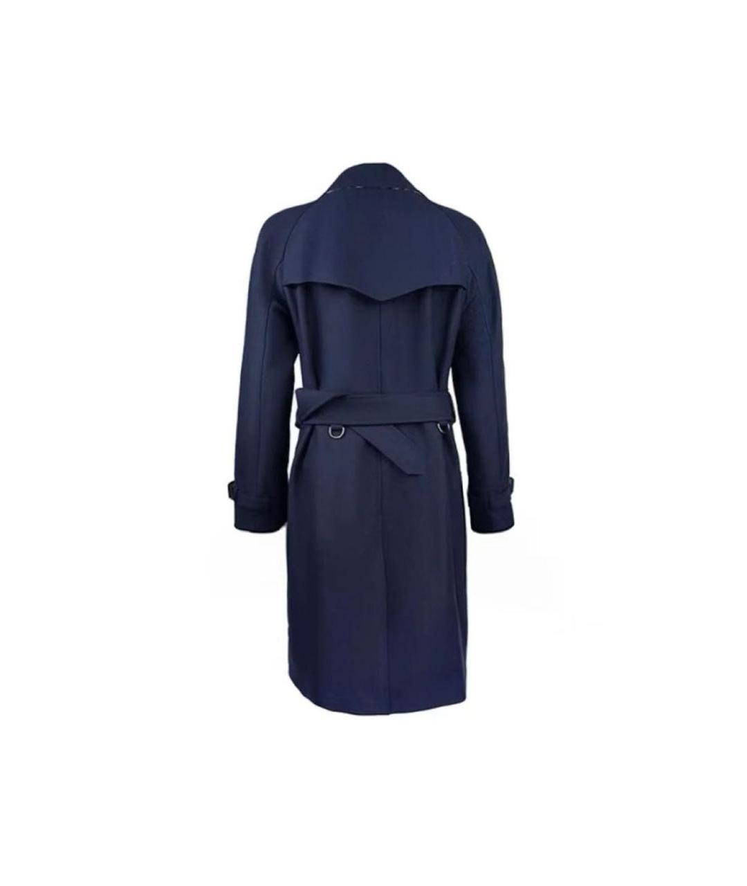BURBERRY Темно-синее шерстяное пальто, фото 3