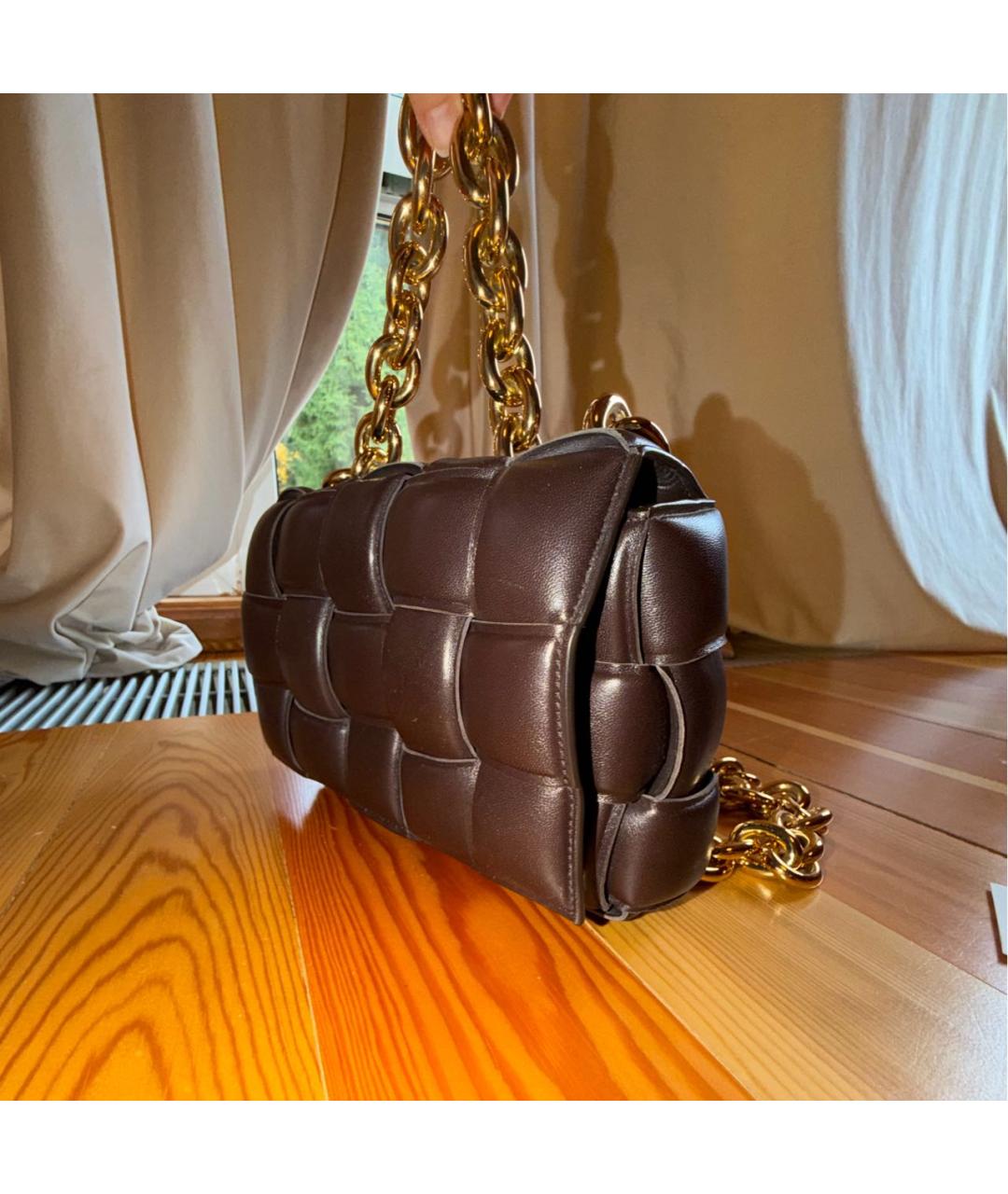 BOTTEGA VENETA Коричневая кожаная сумка через плечо, фото 2