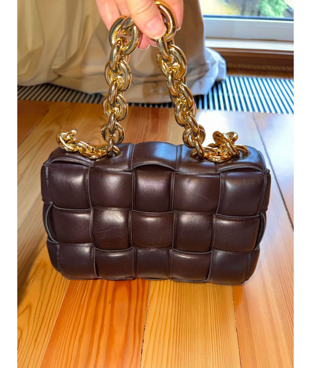 BOTTEGA VENETA Коричневая кожаная сумка через плечо, фото 3