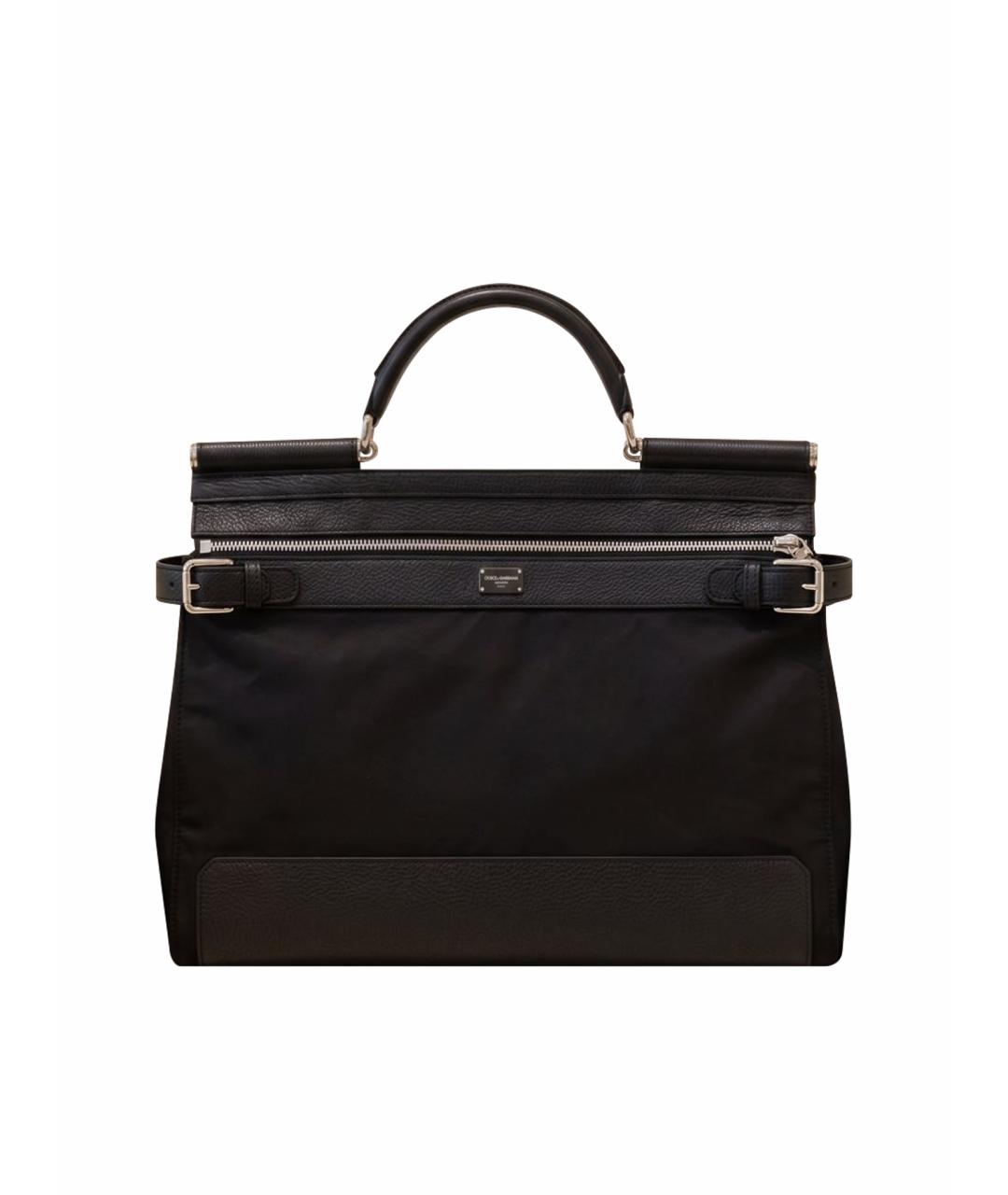DOLCE&GABBANA Черный тканевый портфель, фото 1