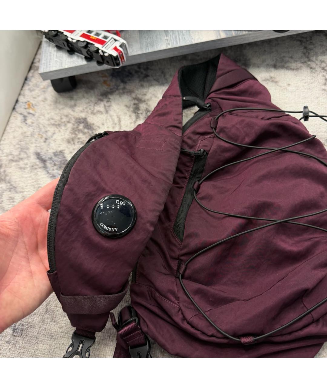 CP COMPANY Бордовая нейлоновая сумка на плечо, фото 2