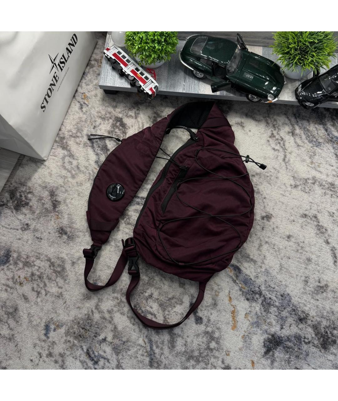 CP COMPANY Бордовая нейлоновая сумка на плечо, фото 9