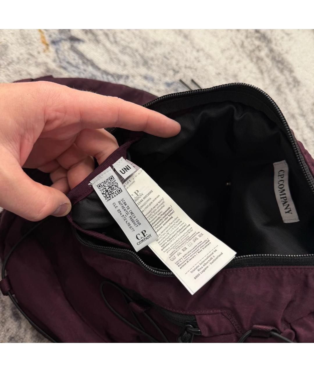 CP COMPANY Бордовая нейлоновая сумка на плечо, фото 4