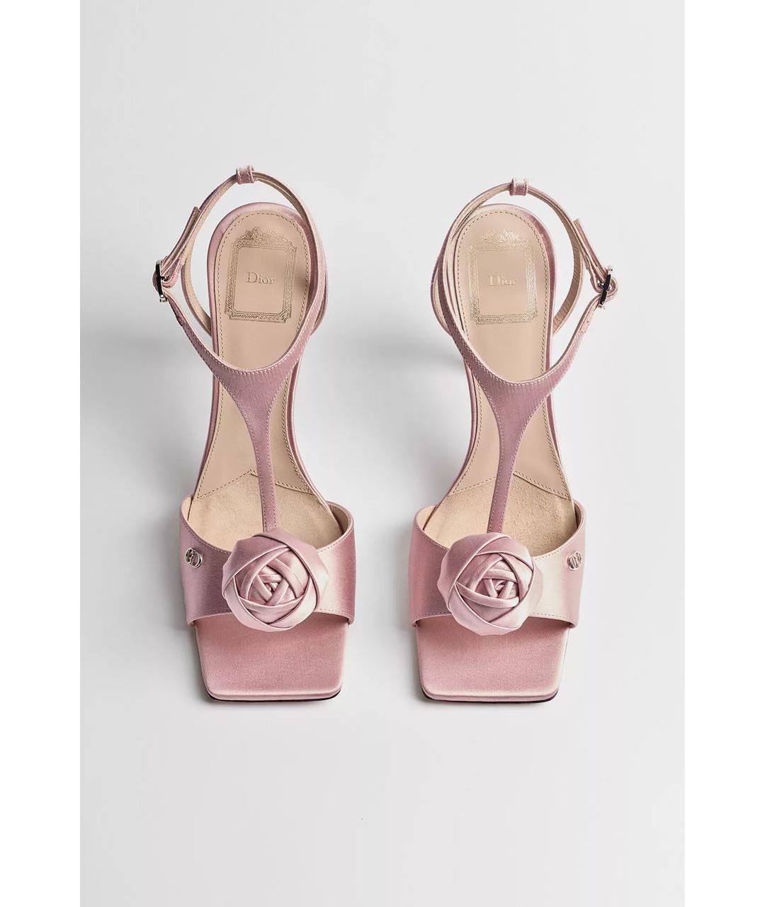 CHRISTIAN DIOR Розовые босоножки из экзотической кожи, фото 2