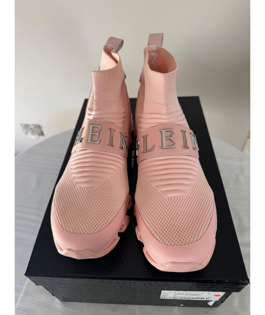 PHILIPP PLEIN Розовые синтетические кроссовки, фото 3