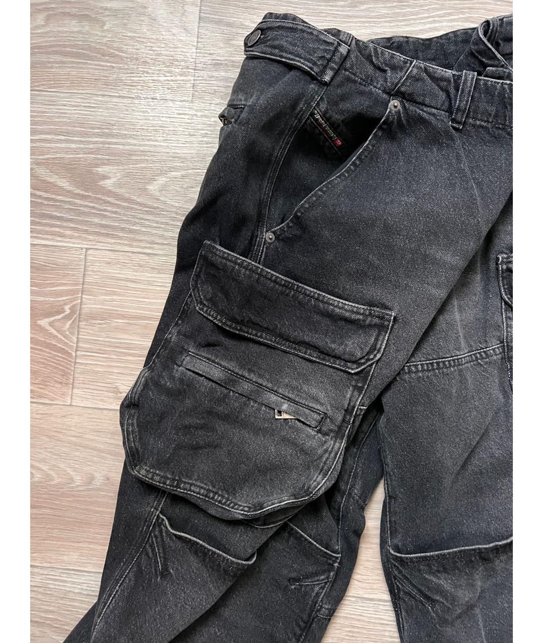 DIESEL Антрацитовые хлопковые джинсы, фото 3