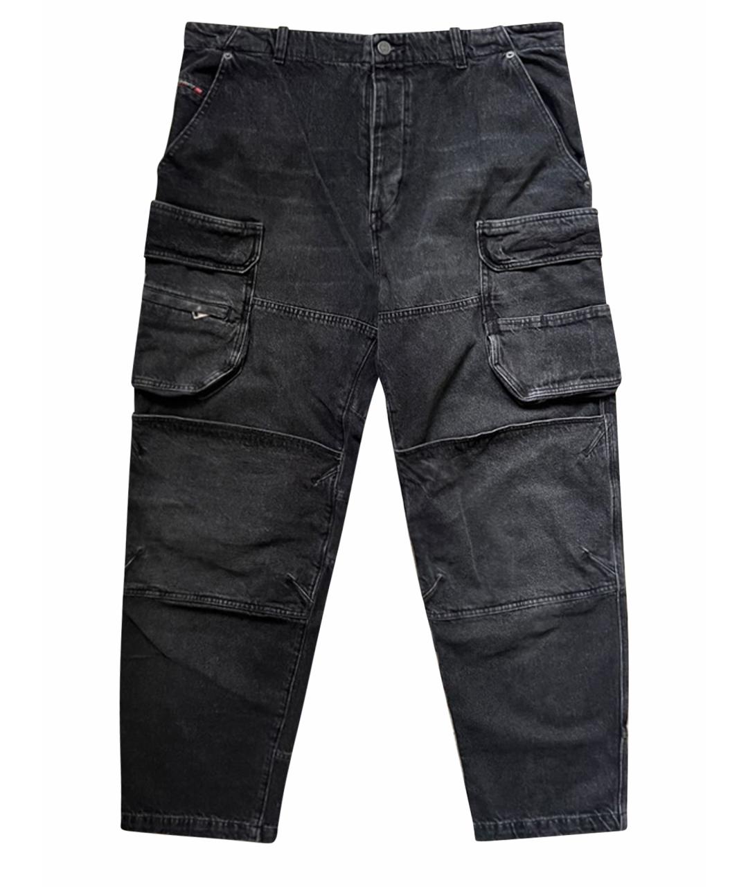 DIESEL Антрацитовые хлопковые джинсы, фото 1