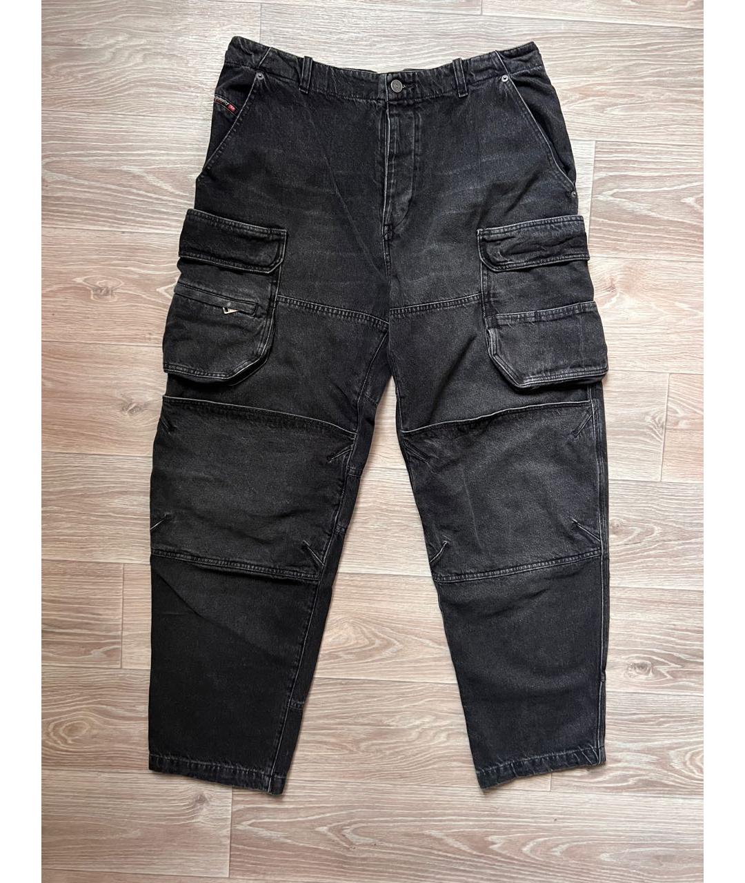 DIESEL Антрацитовые хлопковые джинсы, фото 7