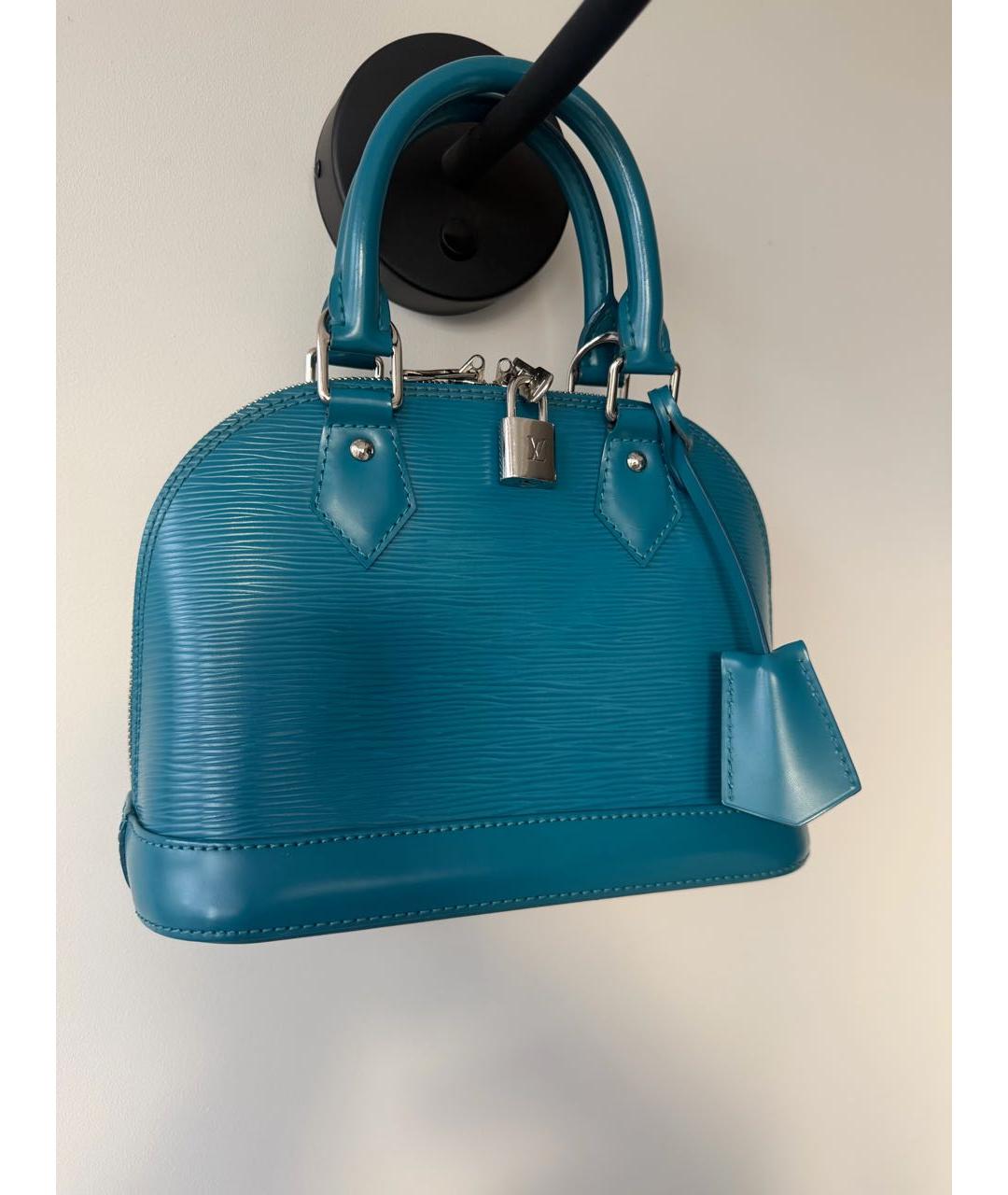 LOUIS VUITTON Бирюзовая кожаная сумка с короткими ручками, фото 8