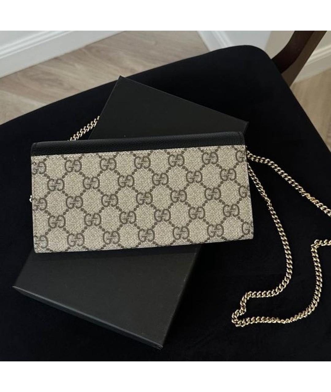 GUCCI Черная кожаная сумка через плечо, фото 3
