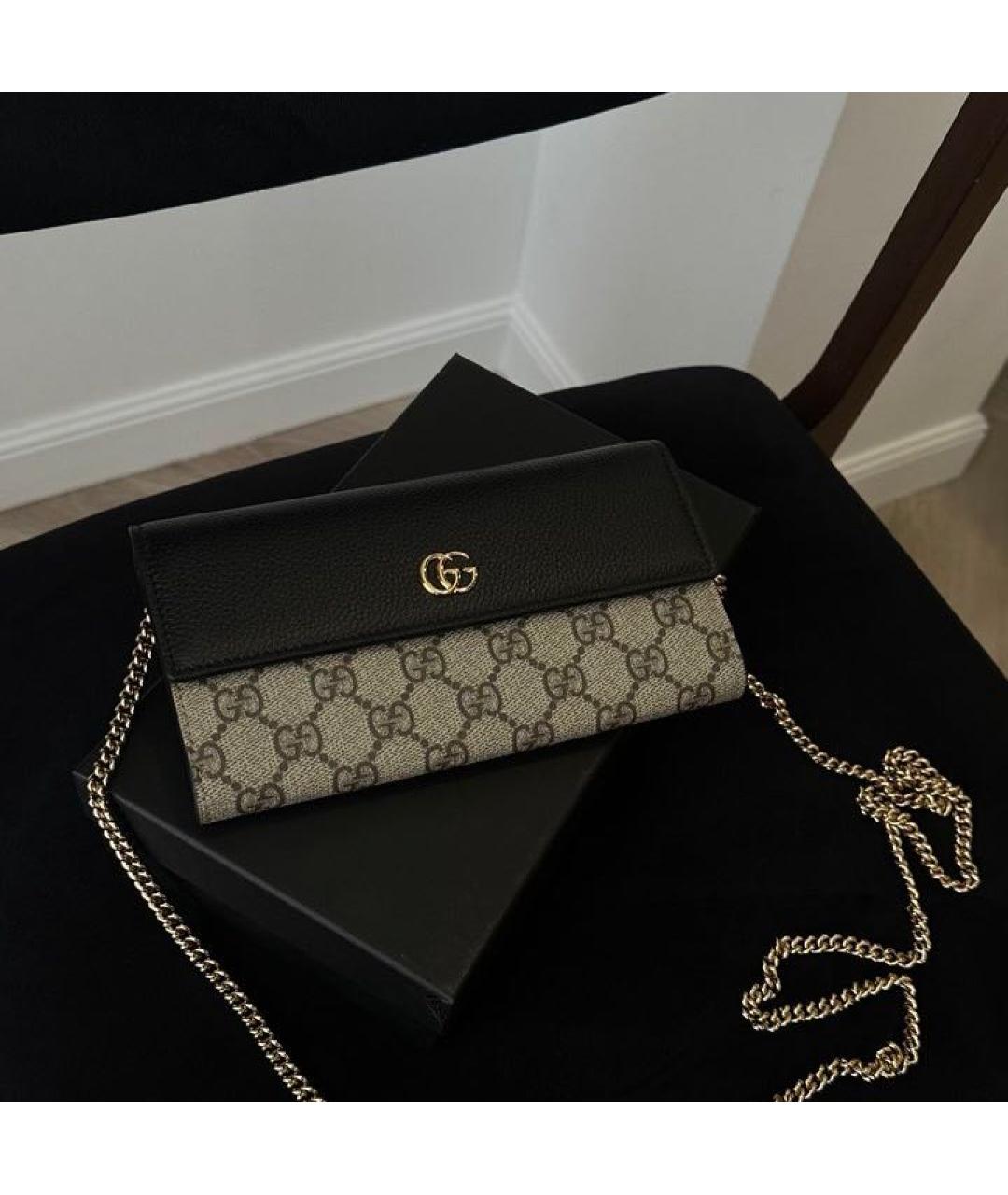 GUCCI Черная кожаная сумка через плечо, фото 2