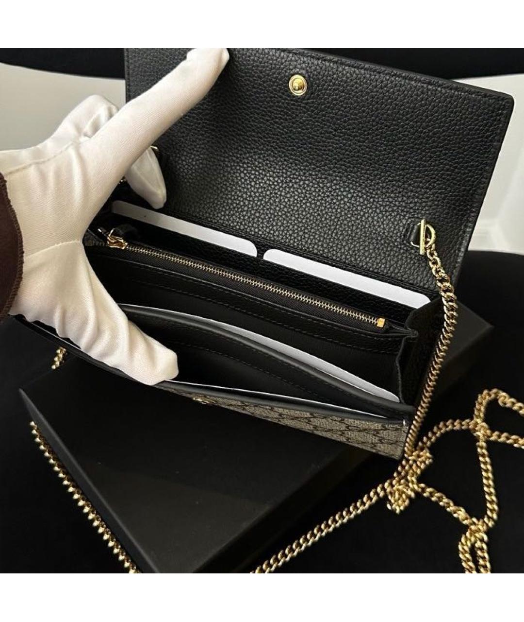 GUCCI Черная кожаная сумка через плечо, фото 4
