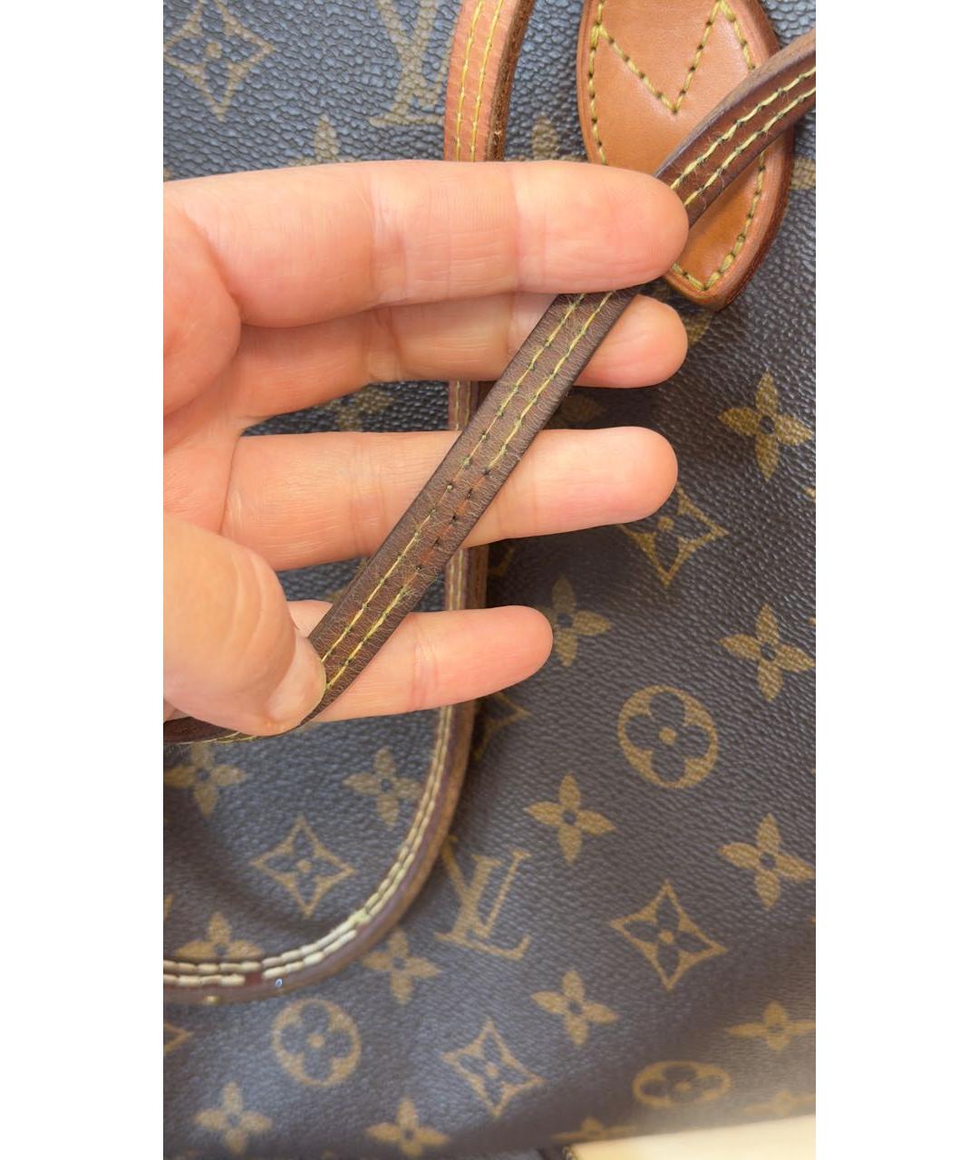 LOUIS VUITTON Коричневая сумка тоут из канвы, фото 4