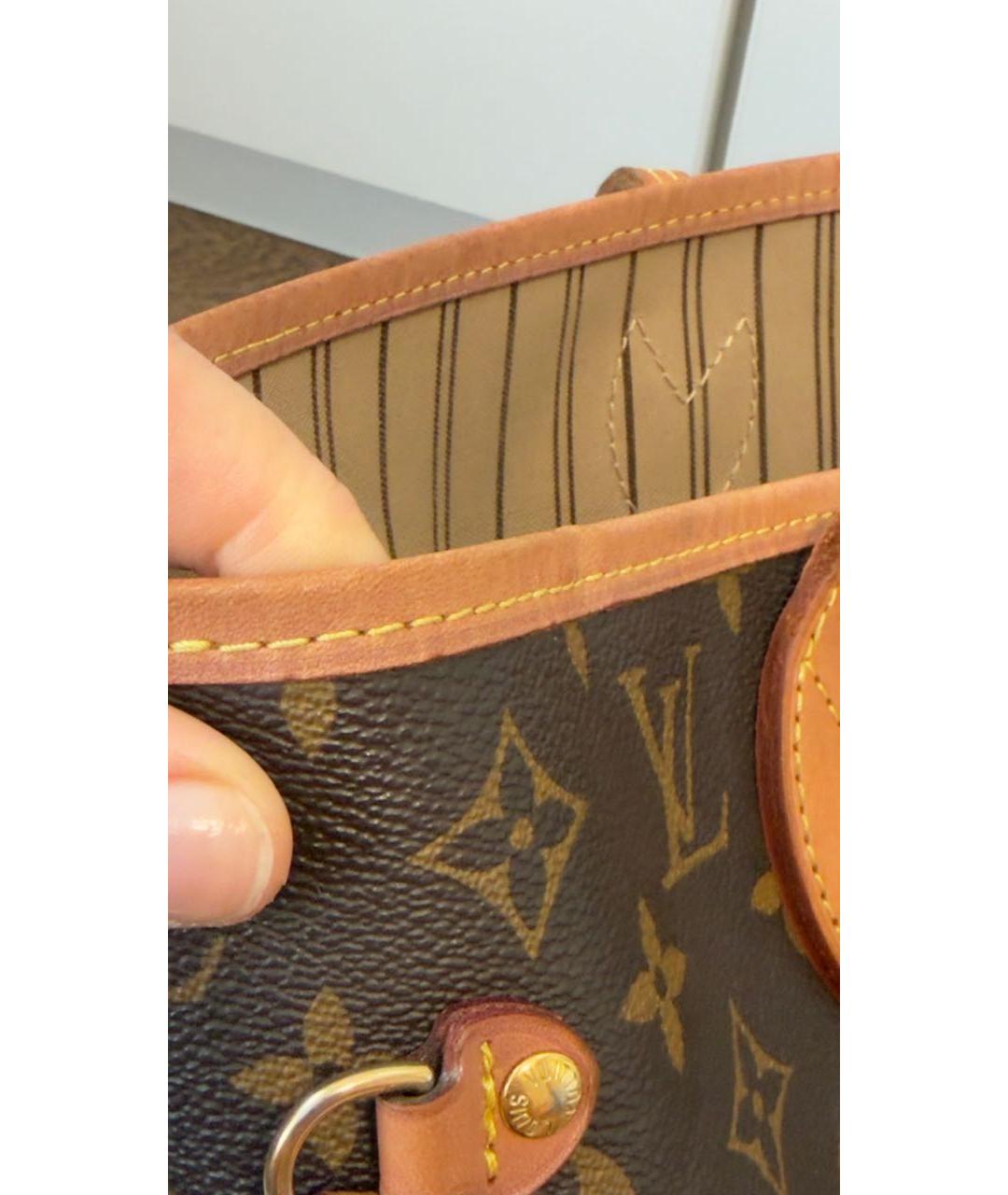 LOUIS VUITTON Коричневая сумка тоут из канвы, фото 6
