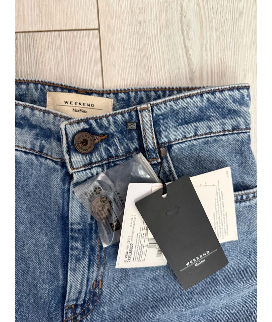 WEEKEND MAX MARA Синие хлопковые джинсы клеш, фото 3