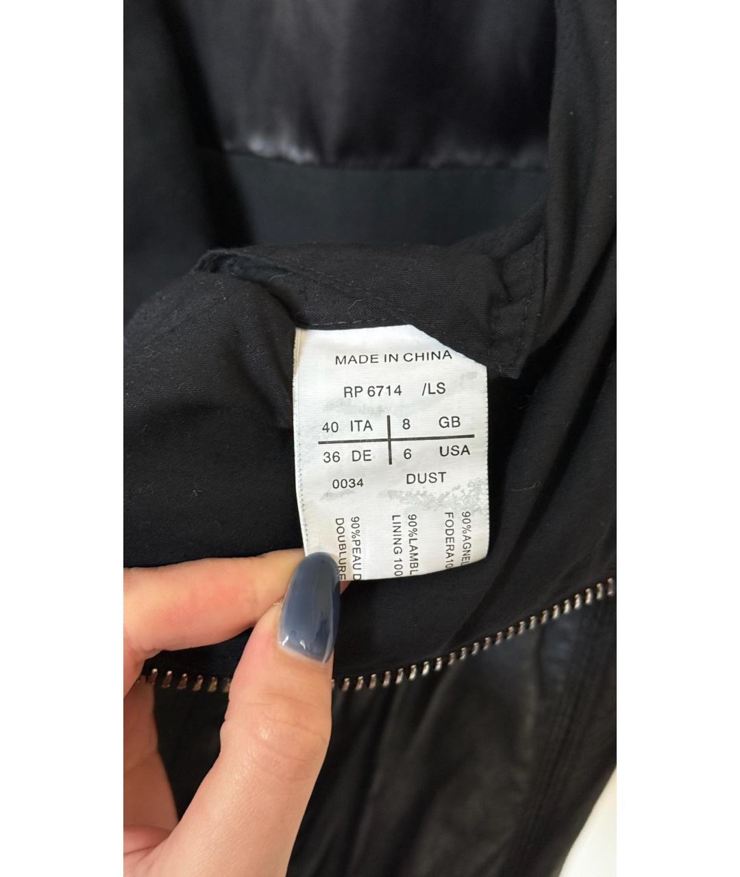 RICK OWENS Черная кожаная куртка, фото 6