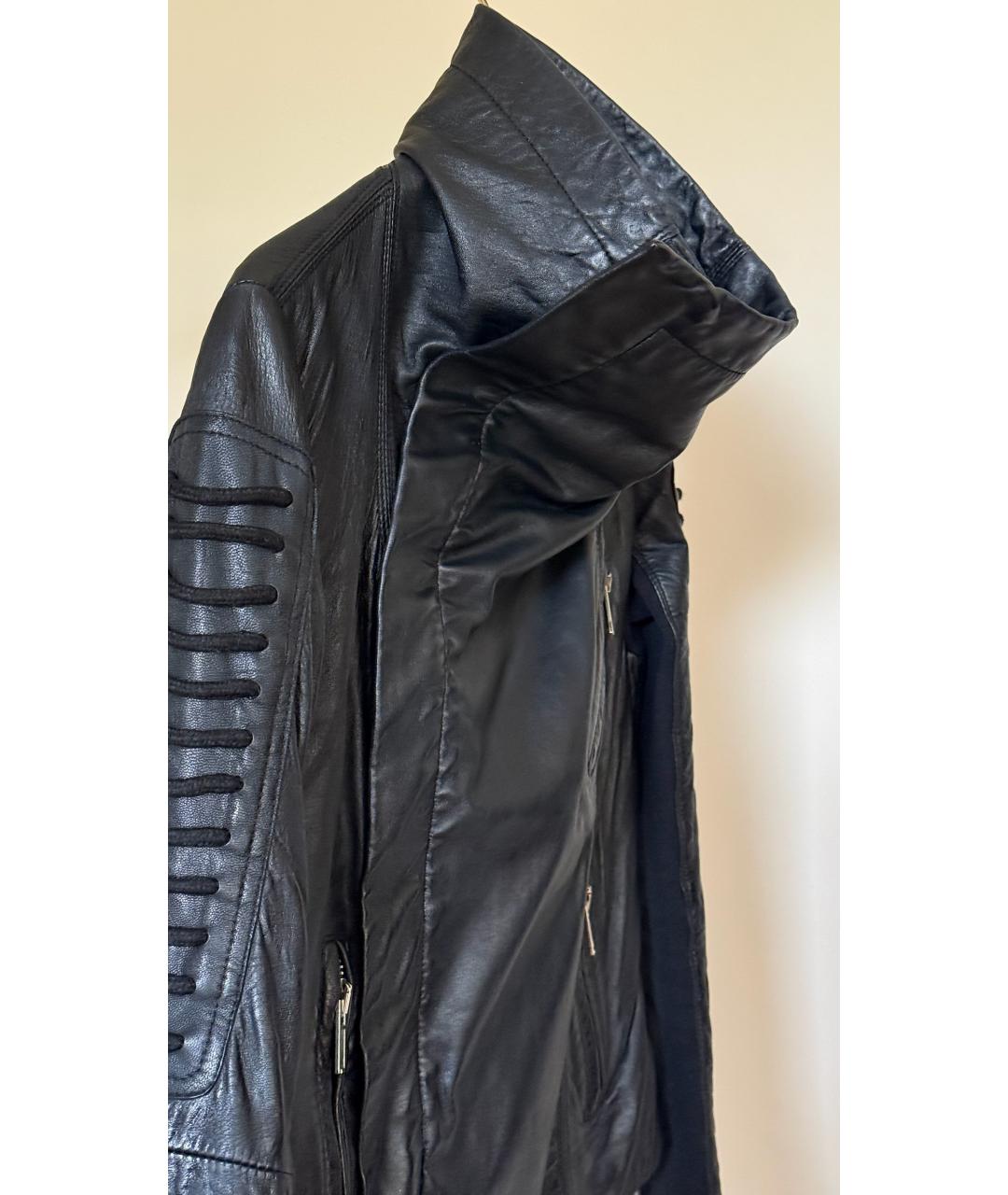 RICK OWENS Черная кожаная куртка, фото 4