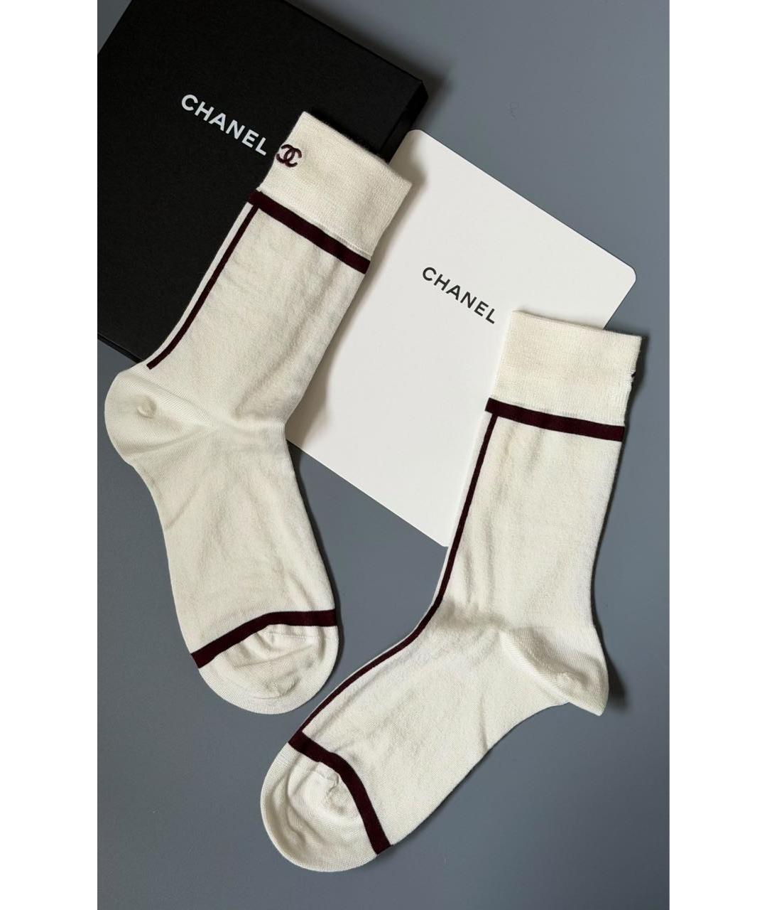 CHANEL Белые носки, чулки и колготы, фото 3