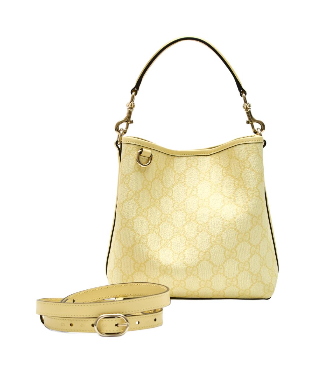 GUCCI Желтая сумка через плечо из канвы, фото 3