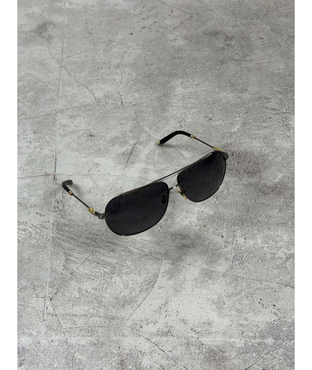 CHROME HEARTS Черные металлические солнцезащитные очки, фото 2