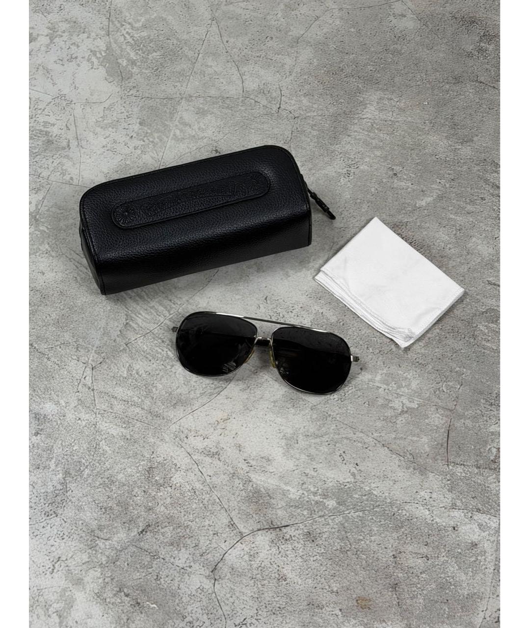 CHROME HEARTS Черные металлические солнцезащитные очки, фото 4