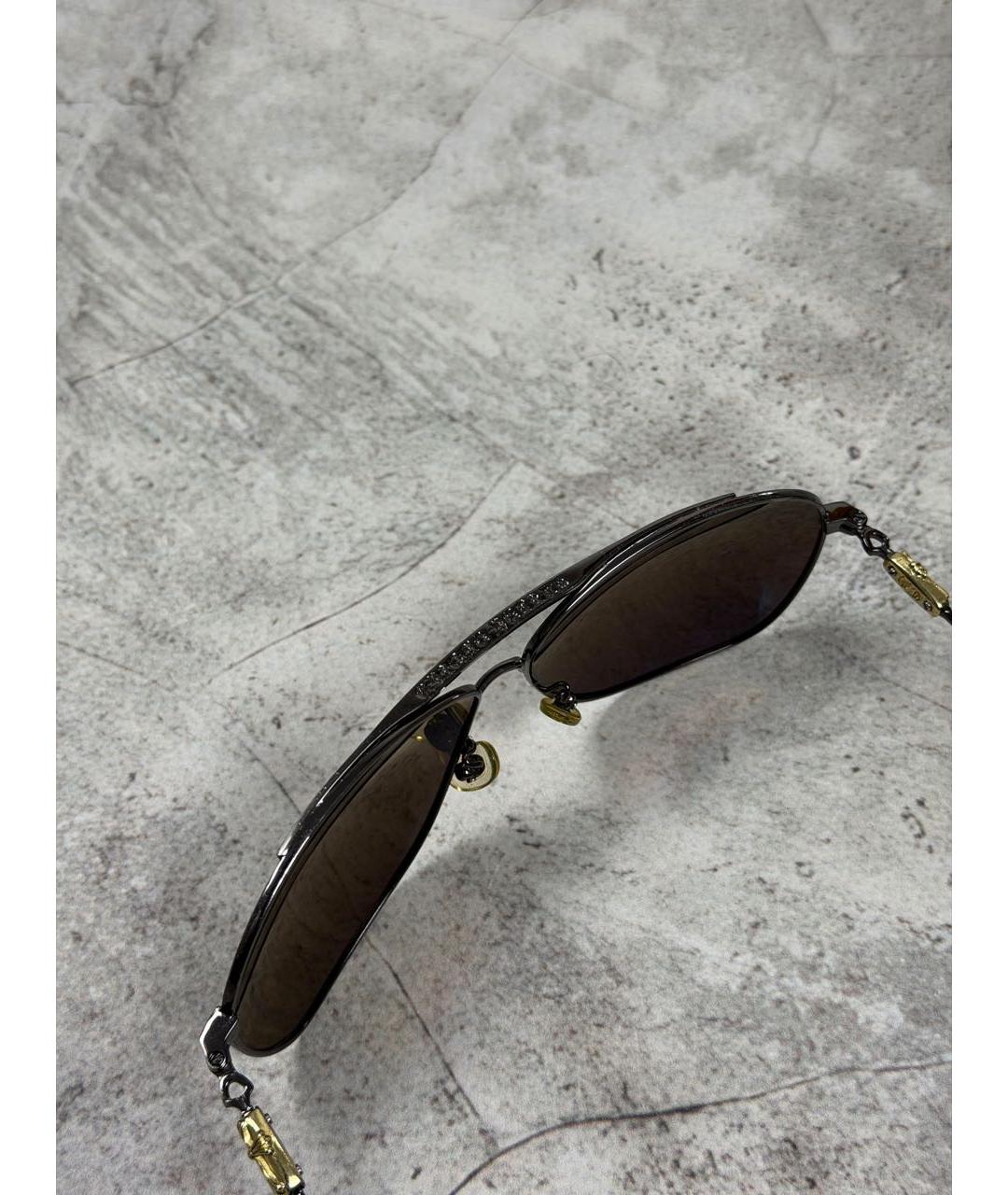 CHROME HEARTS Черные металлические солнцезащитные очки, фото 5