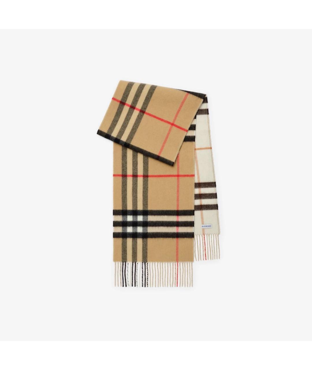 BURBERRY Бежевый кашемировый шарф, фото 5