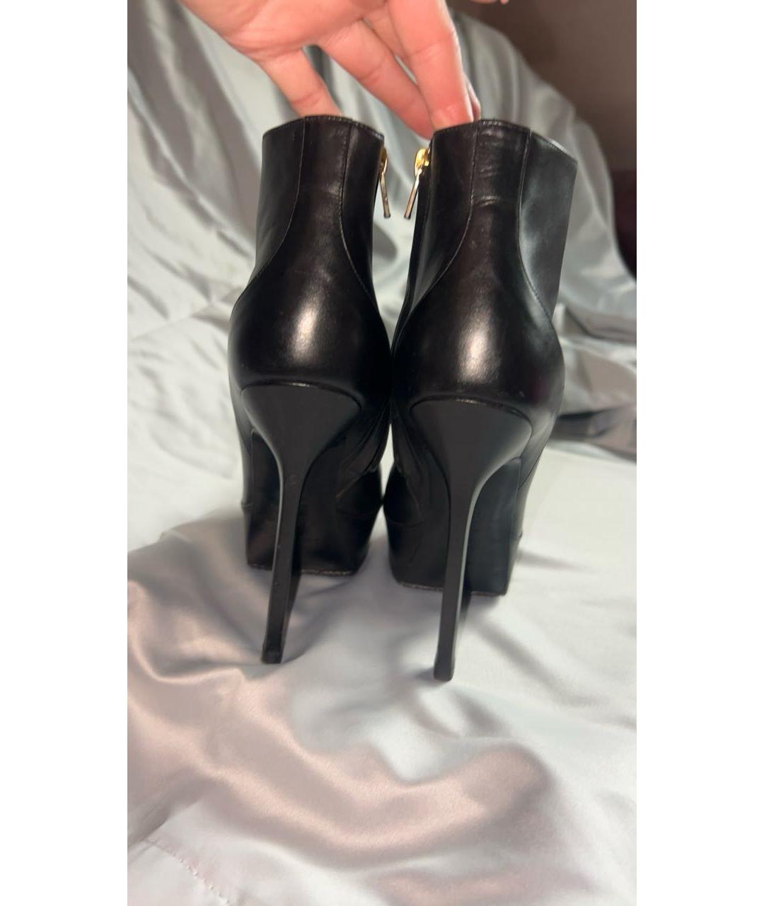 SAINT LAURENT Черные кожаные ботинки, фото 3