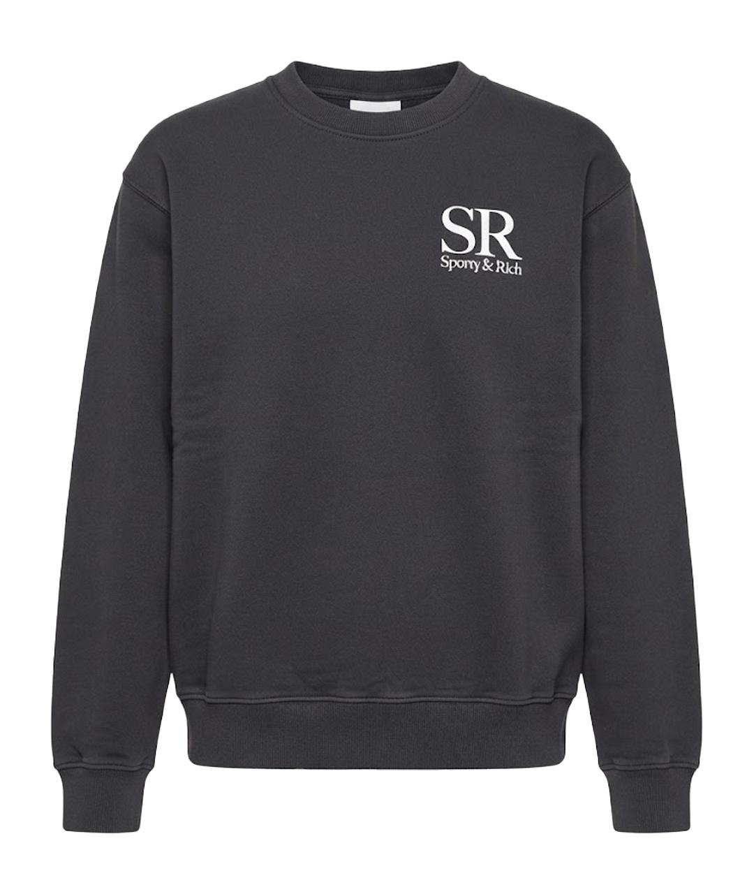 SPORTY AND RICH Черная хлопковая спортивная куртка, фото 1