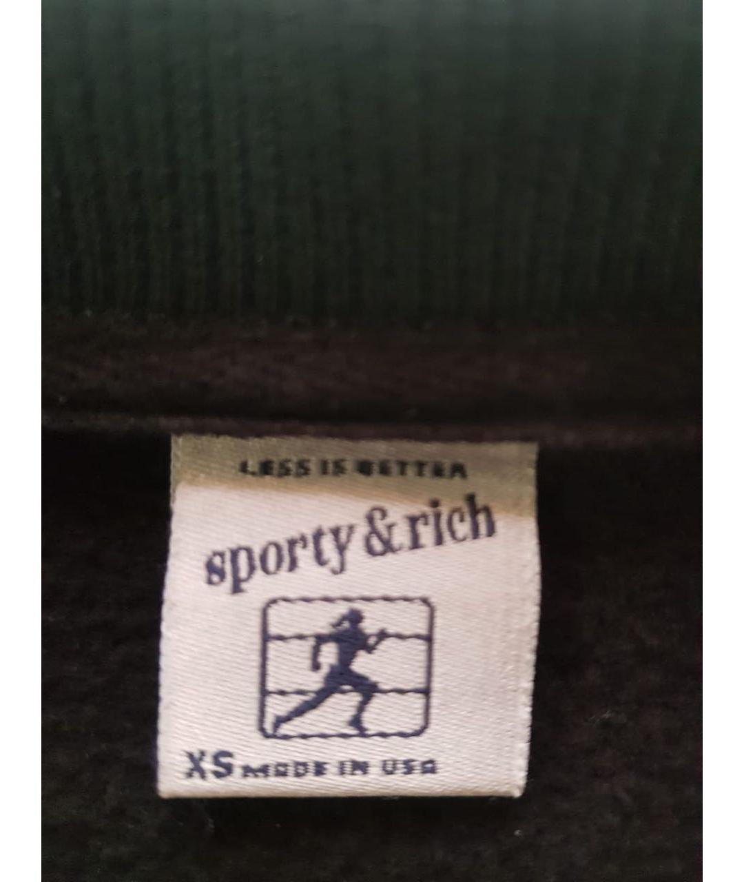 SPORTY AND RICH Черная хлопковая спортивная куртка, фото 4