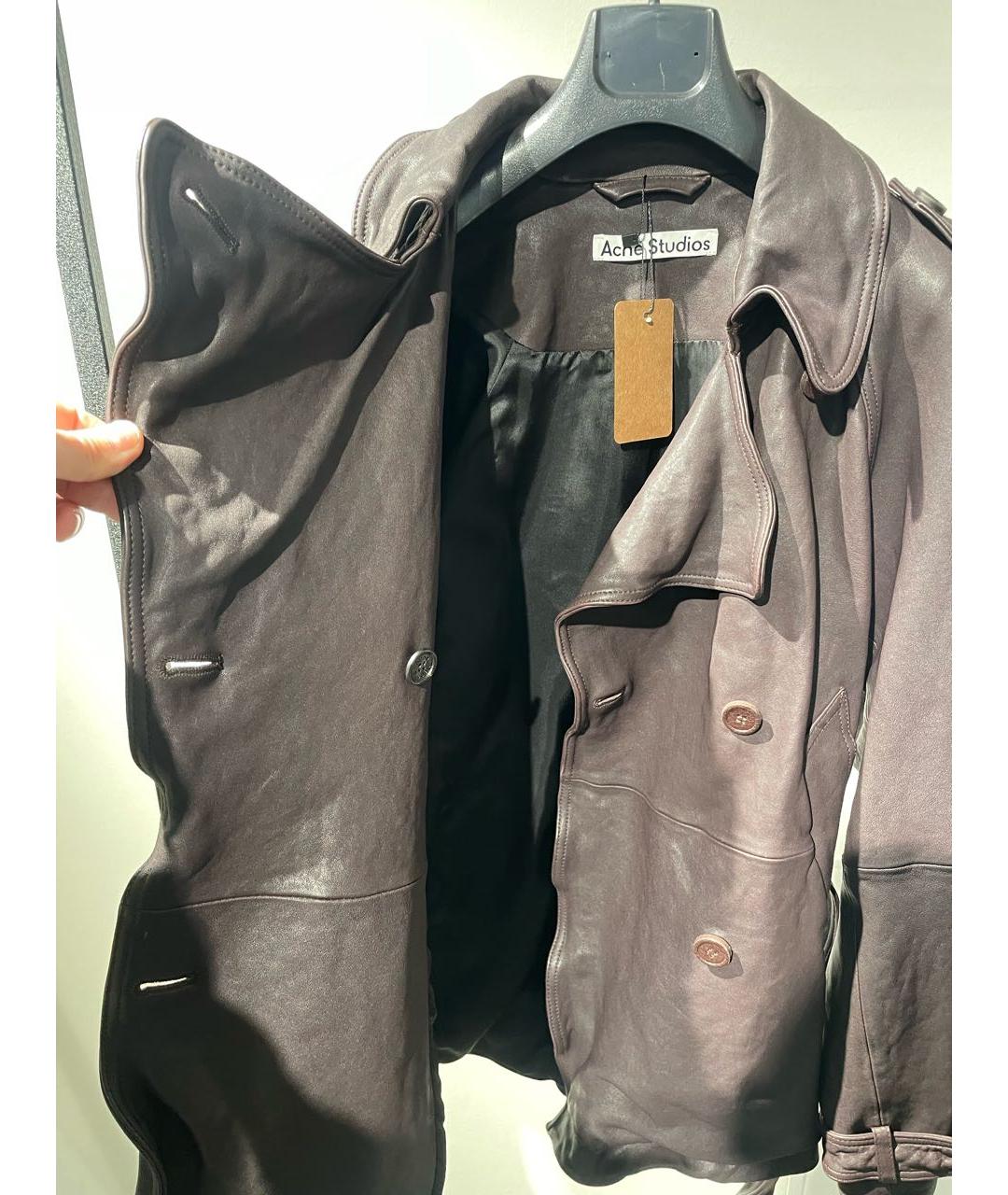 ACNE STUDIOS Коричневая кожаная куртка, фото 4