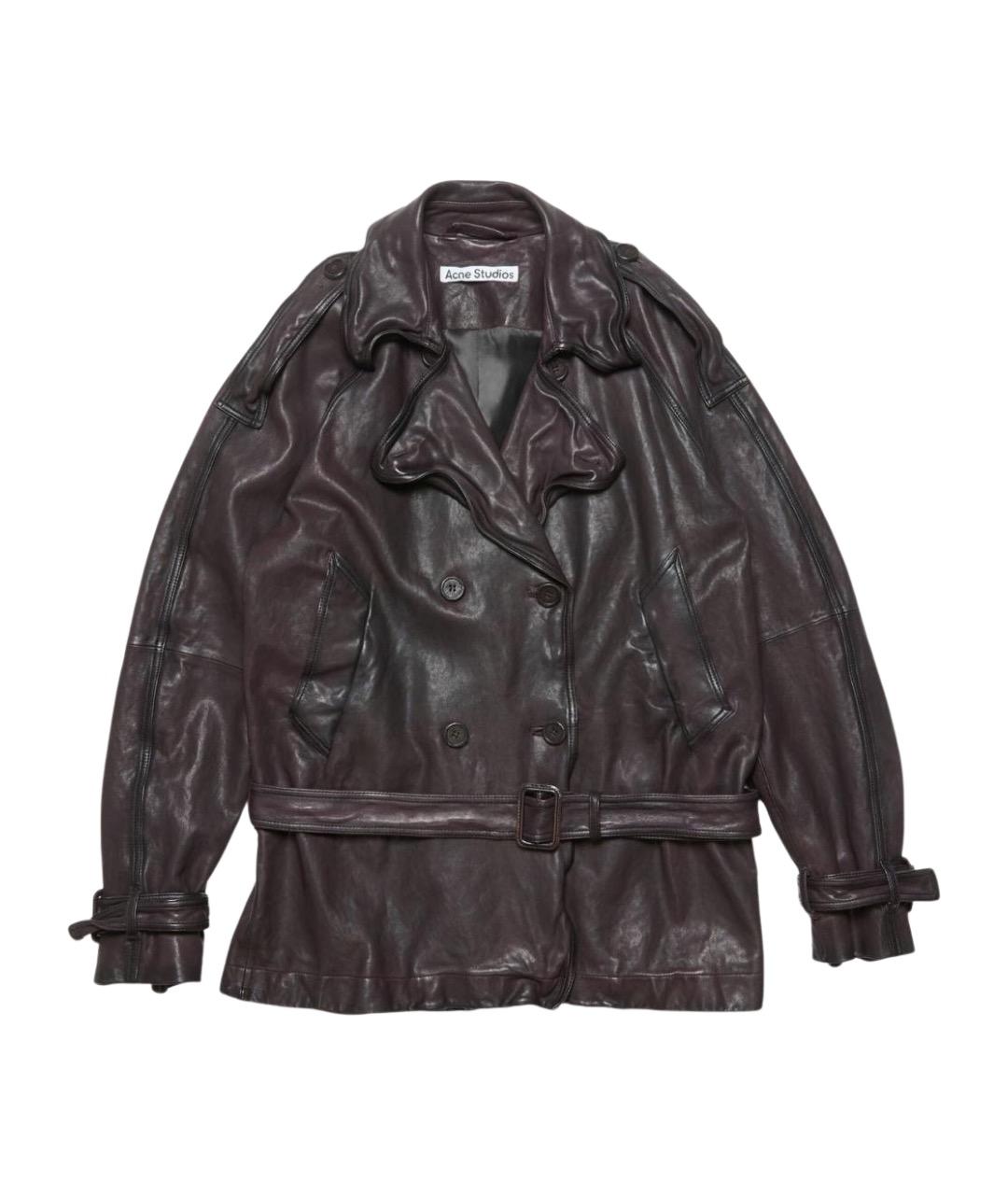 ACNE STUDIOS Коричневая кожаная куртка, фото 1