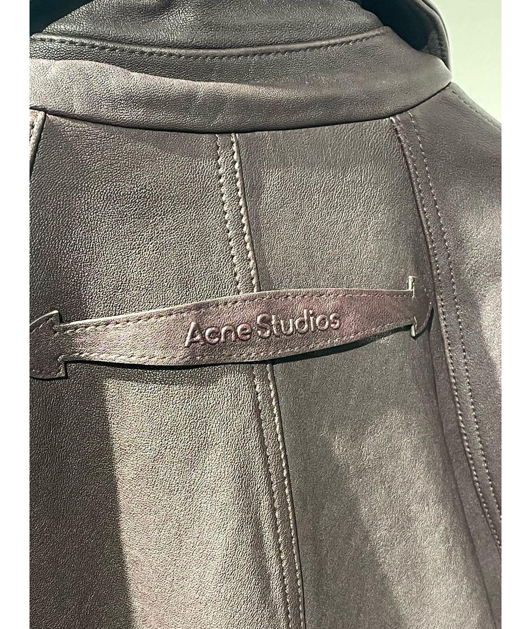 ACNE STUDIOS Коричневая кожаная куртка, фото 5