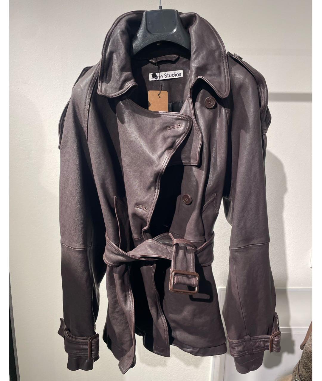ACNE STUDIOS Коричневая кожаная куртка, фото 2